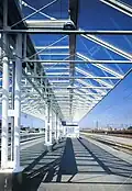 Seinäjoki railway station, pedestrian tunnel and platform shelters 1993