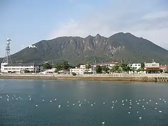 Mayuyama of Shimabara Peninsula, from the sea of Shimabara City