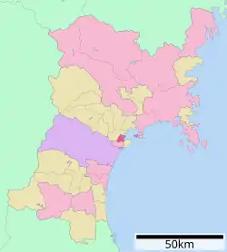 Location of Shiogama in Miyagi Prefecture