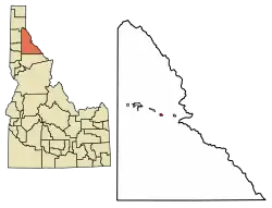 Location of Wallace in Shoshone County, Idaho.
