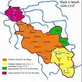 1206-1217   Henry I   Władysław Odonic   Lubusz Land   Mieszko I,        1211: Casimir I