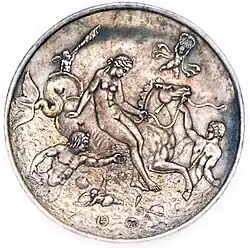 Water fairies engraved on a plate