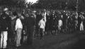 Skerrett reviews the men of the protected cruiser USS Boston in Palace Square in front of Iolani Palace in Honolulu, Hawaii, on 16 January 1893.