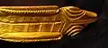 Detail, snake-head and rectangular plaque 'mane' of the gold bracelets, 1st century BC [3]