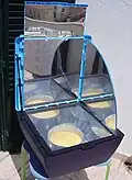 Solar oven in use
