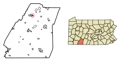 Location of Boswell in Somerset County, Pennsylvania.