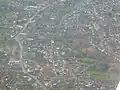 South Broughton looking west (High street, town hill, Pocket park)