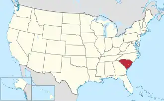Location of South Carolina within the United States