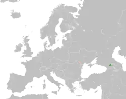 Map indicating locations of South Ossetia and Transnistria