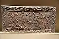 Men wearing kuzhe with xi depicted on a Southern dynasty brick relief, unearthed in Dengxian, Henan, 1958. depicted on a Southern dynasty brick relief, unearthed in Dengxian, Henan, 1958.