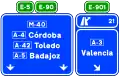S-368 Signs on the highway or dual carriageway road. Exit to the highway or highway and own direction