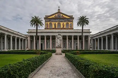 The façade of the Basilica of St. Paul Outside the Walls in 2007