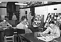 Students reading in the Command and General Staff Library located in Wagner Hall, Fort Leavenworth, KS during the 1950s