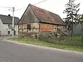 Old barn on the cross roads