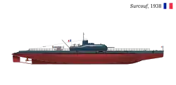 1938 configuration: radio mast removed and different conning tower
