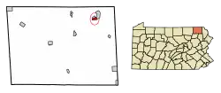Location of Susquehanna Depot in Susquehanna County, Pennsylvania.