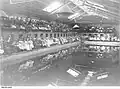 View of the City Baths during a swimming contest about 1896