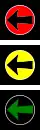 S-3e "directional traffic light with signals for turning left"