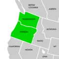 Symphyotrichum × columbianum recorded occurrences map: Oregon and Washington.