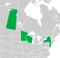 Symphyotrichum × longulum recorded occurrences: Canada — Saskatchewan; US — Minnesota, New Jersey, New York, and Wisconsin