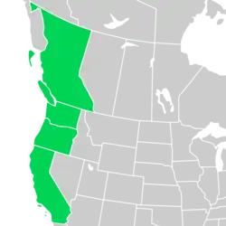 Symphyotrichum chilense distribution