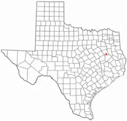 Location of Elkhart, Texas