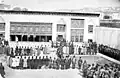 Hail ceremony to Prince Mozaffar Mirza in Haram khana part of Aali Qapu, late 1800s.