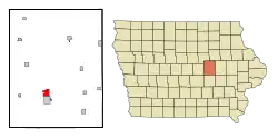 Location of Toledo, Iowa