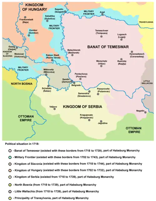 Banat of Temeswar, from 1718 to 1739