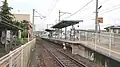 A view of the platforms and tracks