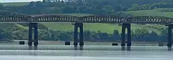Colour photograph of the central section of the second Tay Bridge