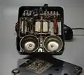 Image 20Rotary dial telephone, probably from Belgium; the circuit diagram inside is in Dutch and French