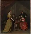 The Card Party by Caspar Netscher (c. 1665)