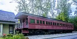 Parlor car #2000, "Jamaica", parked at the Wantagh Railroad Complex since its retirement