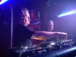 Stephen Jones (left) and Ricky Simmonds (right), aka, The Space Brothers, performing at Evolve, Sheffield, June 2022