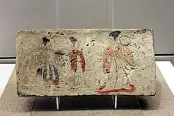 Shanku (left) and ruqun (middle and right), Three Kingdoms period
