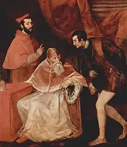 Pope Paul III and His Grandsons, Titian, 1546