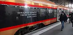 Stadler FLIRT3 "Traverso" also operates as Treno Gottardo and Aare Linth named trains