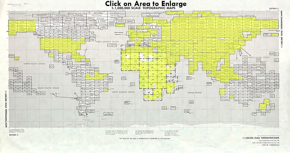 Index map from the International Map of the World 1:1,000,000