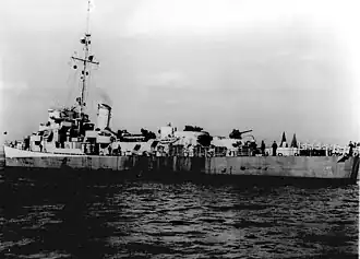 The U.S. navy destroyer escort USS Loy (DE-160)