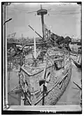 The stern of USS Maine following the draining of the cofferdam