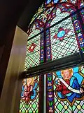 Ulisse De Matteis, detail of Christ and Angel from the stained-glass window from the Old American church in Florence, ca. 1881-82. Currently installed in St. James Episcopal Church in Florence.