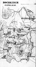 Map showing layout of Hochkirch and the region