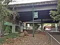 Underneath the elevated railway at Canterbury station, May 2018