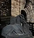 Unicorn from the royal arms, with a shield bearing a St Andrew's cross by Phyllis Bone