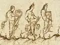Anglo-Saxon Lyre, hourglass drum, harp
