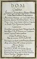 Epitaph Christoph Adam Vöhlin of Frickenhausen, from the Thesaurus Palatinus