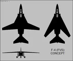 3-view image of variable geometry jet aircraft