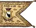 Sketch of "flag of Serbia" used at the coronation of Leopold II (1790)