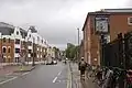 View of St Aldate's longing north from Folly Bridge with The Head of the River public house on the right.